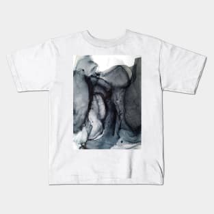 Smoke Diptych II - Alcohol Ink Painting Kids T-Shirt